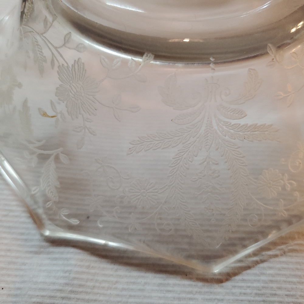 Vintage etched glass bowl